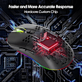 Miniatyrbillede 5 af 5: Genopladelig Bluetooth 5.0 Usb 2.4g Trådløs Rgb Lys Honeycomb Gaming Mus Desktop Pc Computere Notebook Bærbar Sort
