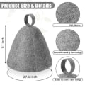 Miniatyrbilde 3 av 5: 6 stk badstuehatter i filt, badstuehatter for hodebeskyttelse, absorberende badstuelue for badstue, dusj, badstue, damprom A DB Gray