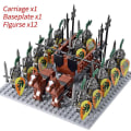 Miniatyrbild 3 av 5: Medeltida riddare mini actionfigurer byggklossar romersk vagn vagn soldat krigshäst tegel leksaker för barn present Db Set 53