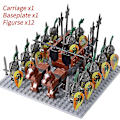 Miniatyrbillede 3 af 5: Middelalderlige riddere mini actionfigurer byggeklodser romersk stridsvogn vogn soldat krigshest mursten legetøj til børn gave Db Set 14