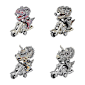 Miniatyrbild 3 av 5: Dinosaurieleksaksbilar 2-pack Friktionsdrivna Motorcykelspel T-rex Och Triceratops Monsterdinosaurieleksaker För Pojkar Ålder [db] Brown