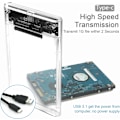 Miniatyrbild 3 av 6: Typ-C USB 3.1 till SATA dator extern hårddisk disk HDD hölje för 2,5 tum 9,5 mm tjocklek Solid State hårddisk SSD låda [DB]