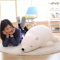 Miniatyrbild 4 av 4: Gosedjur isbjörn för barn, Kawaii plyschleksak valp fyllning för småbarn söt mjuk DB White 55cm
