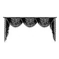 Miniatyrbillede 3 af 5: Sort Perlebesat Lace Vandfald Gardinpanel Let og Åndbar Nem Installation Luksuriøs Lille Vindue Halvgennemsigtig Swag Vandfald Gardinpanel Db Grey M
