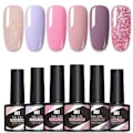 Miniatyrbild 8 av 8: 6 st 8,5 ml Gel Nagellack Set Set # 45 one size