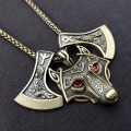 Miniatyrbild 3 av 4: Wolf & Raven graverade slaviska perun axar runor Othala Algiz Bronze one size