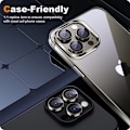 Miniatyrbild 5 av 6: 2-Pack iPhone 16 Pro Max Kameralinsskydd Härdat glas -Svart Titan Svart