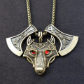 Miniatyrbild 2 av 4: Wolf & Raven graverade slaviska perun axar runor Othala Algiz Bronze one size