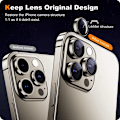 Miniatyrbild 3 av 6: 2-Pack iPhone 16 Pro Kameralinsskydd Härdat glas -Svart titan Svart