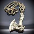 Miniatyrbild 2 av 4: Viking Odin axe varg & korps slaviska  halsband & hänge Bronze one size