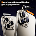 Miniatyrbild 3 av 6: 2-Pack iPhone 16 Pro Max Kameralinsskydd Härdat glas -Svart Titan Svart