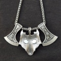 Miniatyrbild 3 av 4: Wolf & Raven graverade slaviska perun axar runor Othala Algiz Silver one size