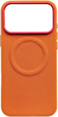 Magnetic Diamond Leather Case for iPhone 17 air - Wireless Charging Shockproof Hard Back Cover with Premium Texture (Orange) 17air