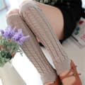 Dam Vinterstickade Virkade Stickade Benvärmare Legging Boot Grey
