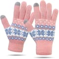 Vinterhandskar med pekskärmsfunktion, varma och mjuka med elastisk mudd för kvinnor, rosa Pink