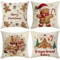 4-pack julkuddfodral med julmotiv, mjuka prydnadskuddar för soffa och vardagsrum 40x40cm