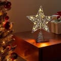 Karymi julepynt: Stjerne til juletreet, jernpynt, lys - Opptil 70 % rabatt. Kompatibel med tradisjonelle trær. Silver Home Decor