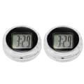 Universal Mini Motorcycle Clock Waterproof Self-Adhesive Digital Clock for Motorcycle Dia. 2.8 cm - 2-pack
