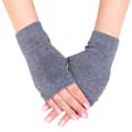 Miniatyrbilde 1 av 5: Fingerless Gloves Stretchy Knitted Thumbhole Mittens Solid Color Short Hand Warmers 4