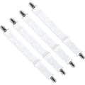 Adjustable Sheet Straps (65cm to 200cm), Strap Fasteners for Sheets, Sofa Sheets, Ironing Board Covers (White, 4-pack)