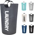 Laundry Bag with Padded Handles, Waterproof Laundry Basket Foldable, Laundry Hamper for Bathroom, Laundry Room, College