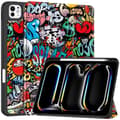 Til iPad Pro 11 (2024) Slim fit tri-fold etui Pennebakke - Graffiti