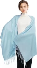 Dam Pashmina Sjalar och Wraps för Bröllopssjalar för Kvinnor Vinter Pale Blue
