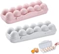 Miniatyrbild 1 av 6: Egg Storage Box, 2 Pieces Egg Box Refrigerator, Plastic Egg Box, Refrigerator Egg Holder, 12 Egg Storage Box, for Egg Storage (Pink, Grey)