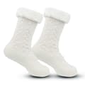 Fluffy Warm Knitted Socks Slippers with Anti-slip White white