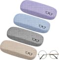 4 stk. linned lærred hårde brilleetuier, solbrille beskyttelsesboks