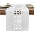 Link Modern White Table Runner Chemin 183 x 35 cm Tablecloth Combines Appearance & Washability for Dining Table Decoration, Restaurant, Christmas Party.
