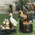 Miniatyrbild 2 av 8: Duck Squirrel Solar Power Resin Patio Fountain Trädgårdsdekor solar squirrel