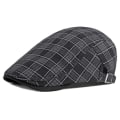 Miniatyrbild 5 av 5: Randig Lattice Basker Hat Pläd Visir Duckbill Flat Cap Khaki