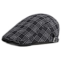 Miniatyrbild 5 av 5: Randig Lattice Basker Hat Pläd Visir Duckbill Flat Cap Wine red