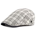 Miniatyrbild 4 av 5: Randig Lattice Basker Hat Pläd Visir Duckbill Flat Cap Wine red