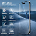 Pikkukuva 7 / 11: iPhone 16 Pro Tempered Glass Näyttösuoja Premium 1-pakkaus läpinäkyvä