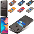 Pikkukuva 1 / 7: Samsung Galaxy A20e -kotelo suojakotelo nahka kortti näytä amex - Musta A20e