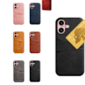 Miniatyrbillede 1 af 3: Kortholder iPhone 16 Plus skal mobilcover hul oplader høretelefoner - Sort iPhone 16 Plus