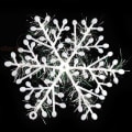 Miniatyrbild 3 av 3: 15 pack snöflingor, vita glitter jul dekoration pynt gran Vit / silver