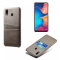 Miniatyrbild 7 av 7: Samsung Galaxy A20e skal fodral skydd skinn kort visa amex - Grå A20e