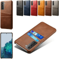Pikkukuva 5 / 6: Samsung S21 Plus -kuori kotelo suoja nahka kortti näytä mastercard - Vaaleanruskea / beige S21+