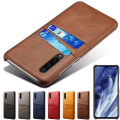 Pikkukuva 5 / 6: Samsung Galaxy A50 -kotelo suojakotelo nahka kortti Visa Amex - Ruskea A50