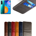 Miniatyrbillede 1 af 6: Huawei P smart 2021 cover etui beskyttelse læder kort vis - Sort P smart 2021