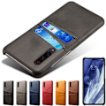 Miniatyrbillede 1 af 6: Samsung Galaxy A50 cover etui beskyttelse læder kort vis amex - Grå A50