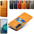 Pikkukuva 4 / 6: Samsung S21 Plus -kuori, suojakotelo, nahka, korttipidike, Mastercard - Punainen S21+