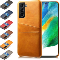 Miniatyrbillede 6 af 11: Kortholder Samsung S21 FE skal mobilcover hul til oplader og høretelefoner - Brun Galaxy S21 FE