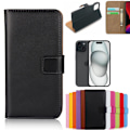 Miniatyrbillede 1 af 6: iPhone 15 pung etui pung etui cover beskyttelse kort sort - Sort iPhone 15