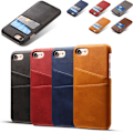 Miniatyrbillede 1 af 7: Iphone 7/8/SE 2022/2020 beskyttende etui cover læder kortholder - Lysebrun / beige iPhone 8/7/SE gen 2/3