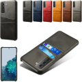 Miniatyrbillede 1 af 6: Samsung S21 Plus skal etui beskyttelse læder kort visning mastercard - Blå S21+