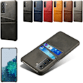Pikkukuva 1 / 6: Samsung S21 Plus -kuori, suojakotelo, nahka, korttipidike, Mastercard - Punainen S21+